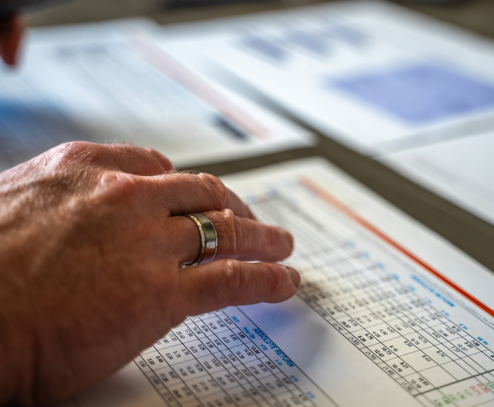 401K & IRA Rollovers close up view of financial charts
